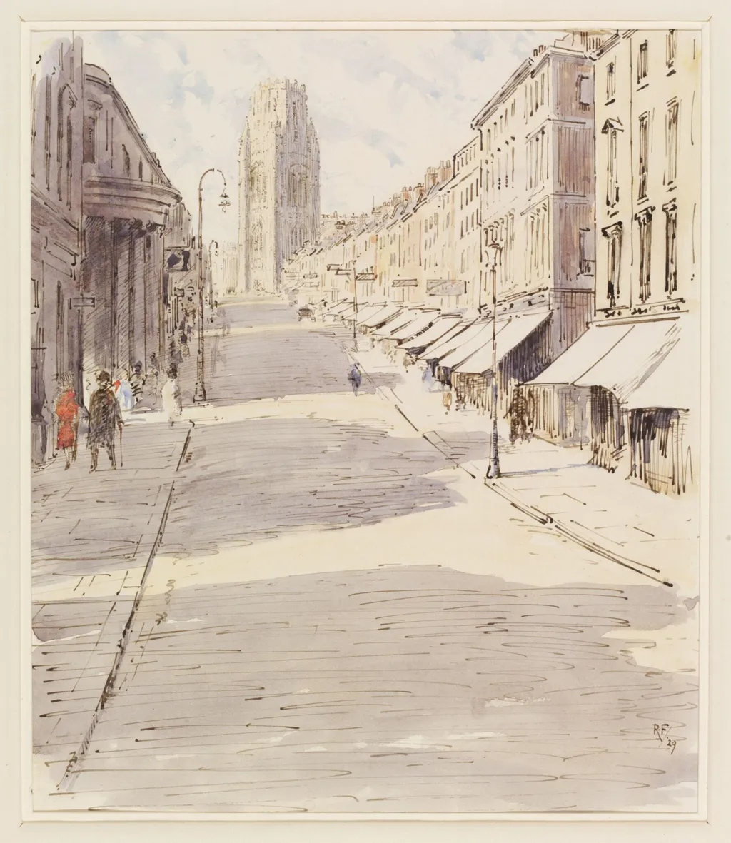 Park Street, Bristol, by Unknown, watercolor, 1929