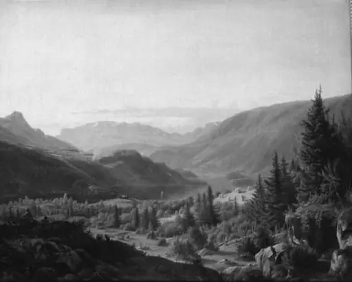 Parti i Valders i Norge. Aften, by Unknown