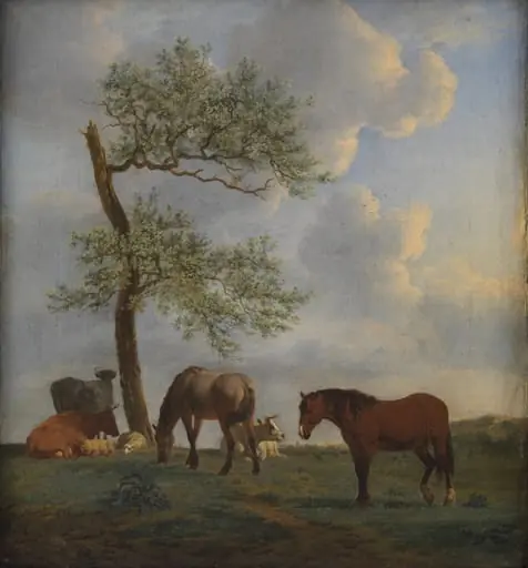 Pasture with Horses and Cattle, by Unknown