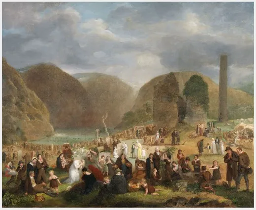 Patron's Day at the Seven Churches, Glendalough, by Unknown, oil, 1816
