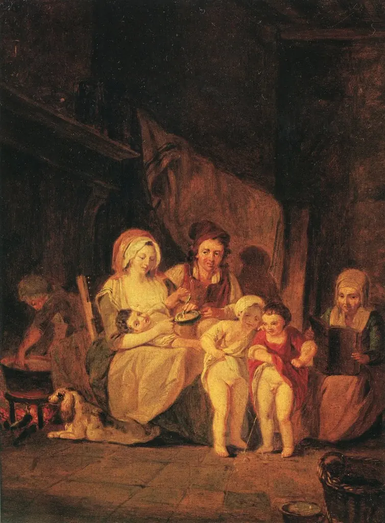 Peasant interior, by Unknown