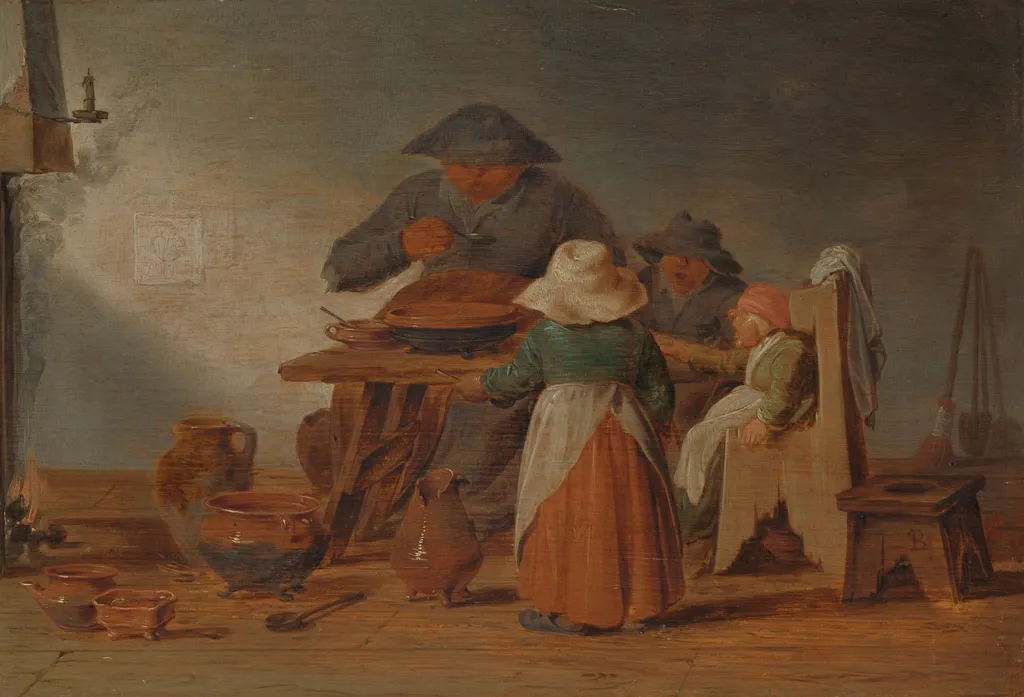 Peasant Meal, by Unknown, unspecified, 1625