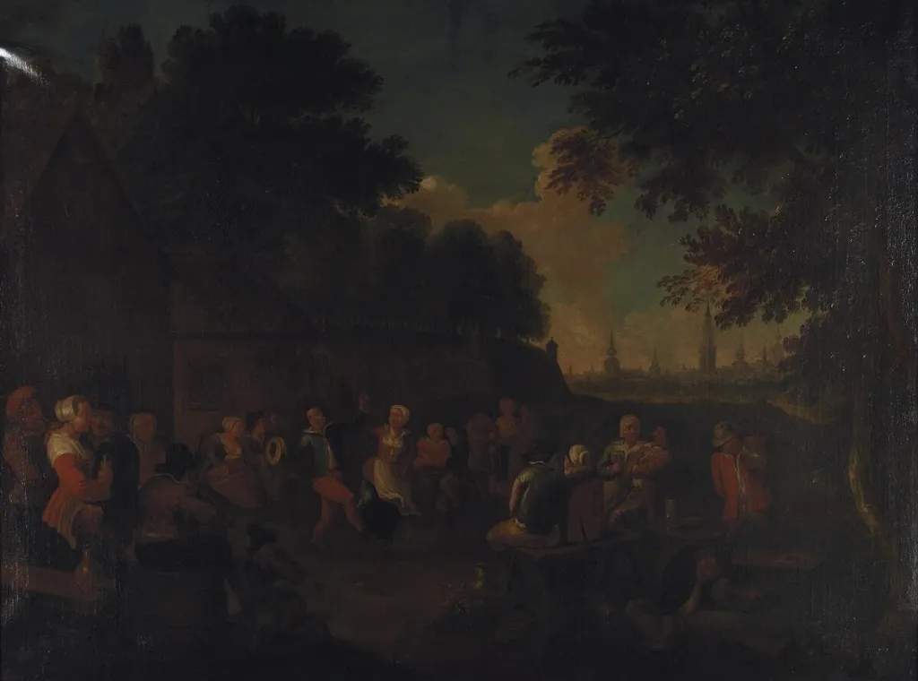 Peasants making merry, by Unknown, oil, 1660