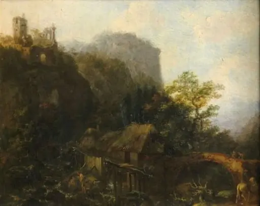 Peisaj cu moară, by Unknown