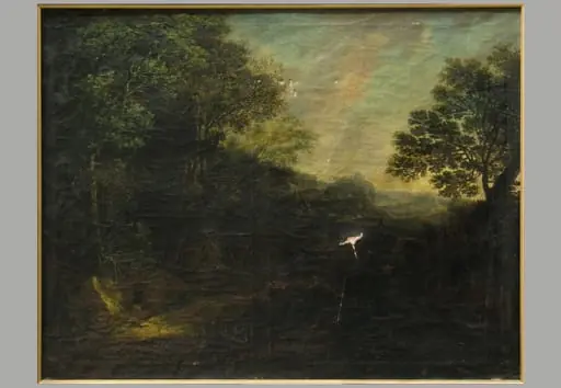 Peisaj de pădure cu moară; pandant: Peisaj de pădure cu turn, by Unknown
