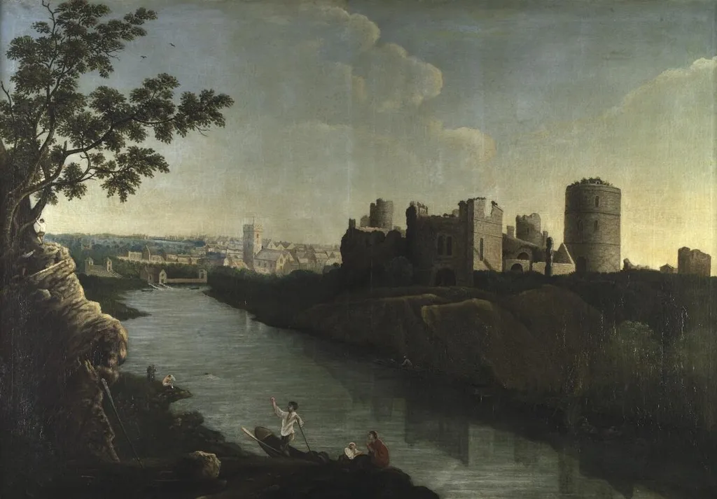 Pembroke Castle and Landscape, by Unknown, oil, 1800