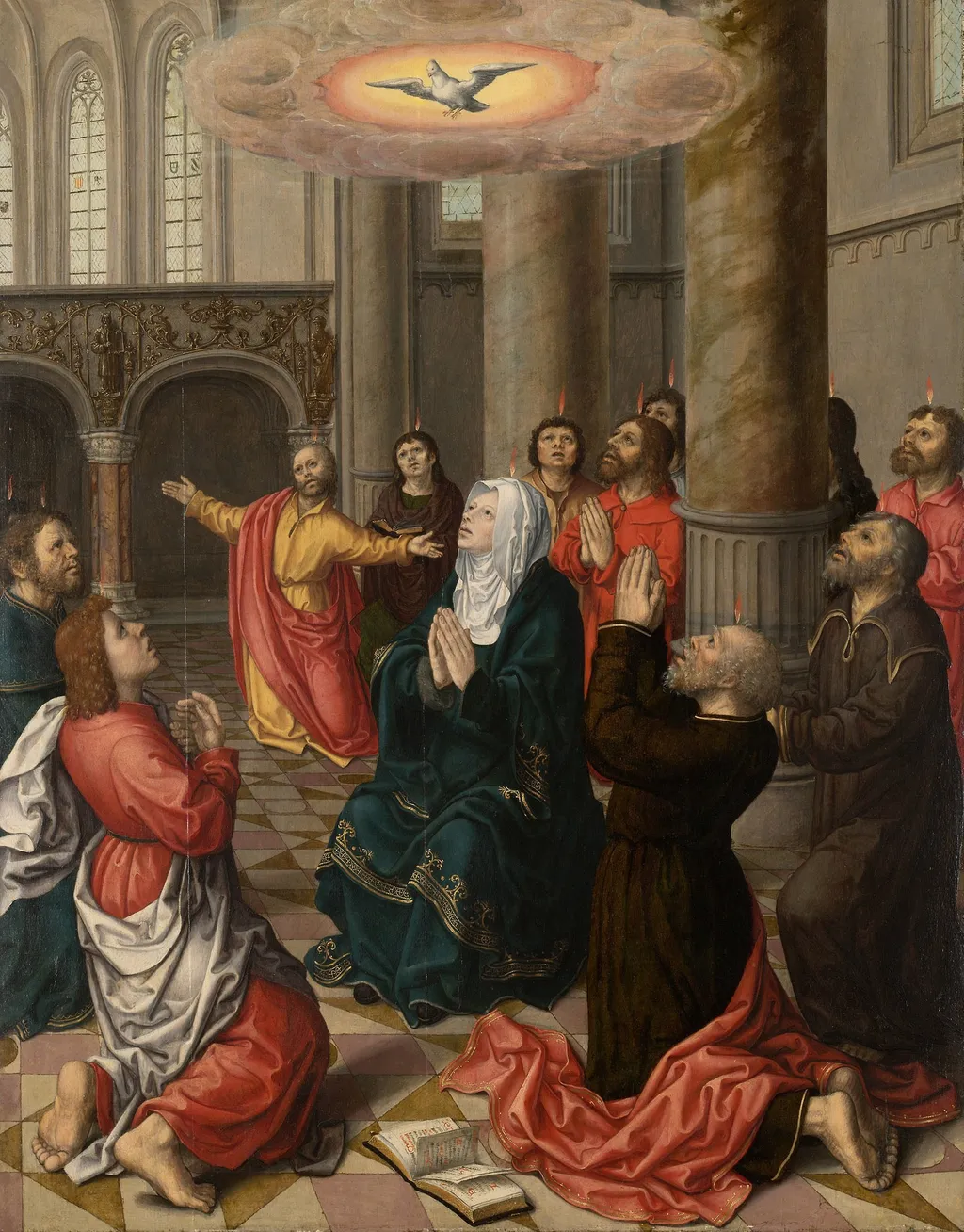 Pentecost, by Unknown, oil, 1522