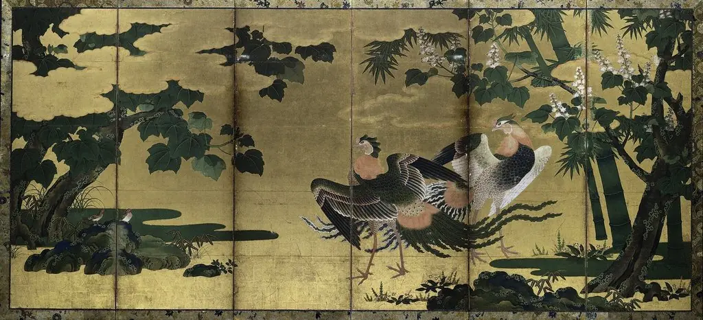 Phoenixes and Paulownia, by Unknown