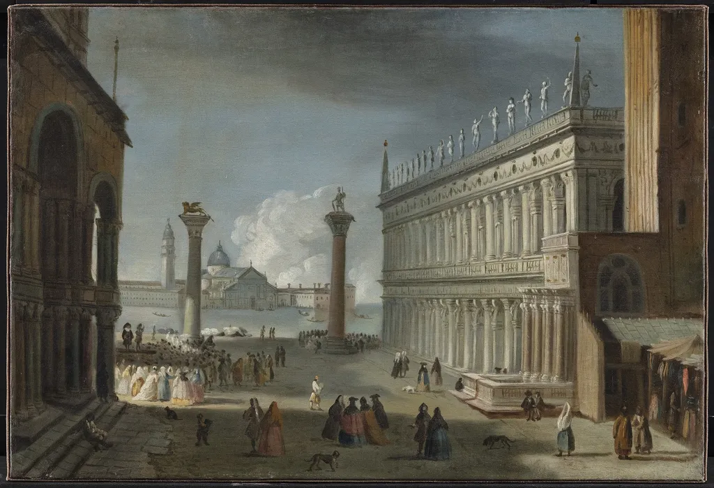 Piazettaen i Venezia, by Unknown, oil, 1868