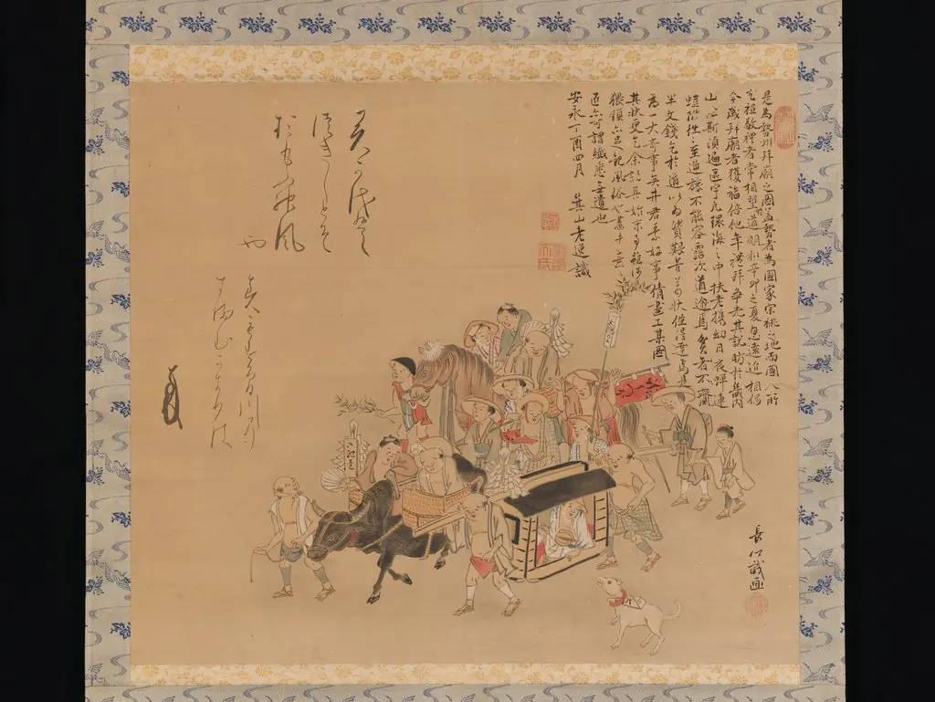 Pilgrims Travelling to Ise, by Unknown, 1749