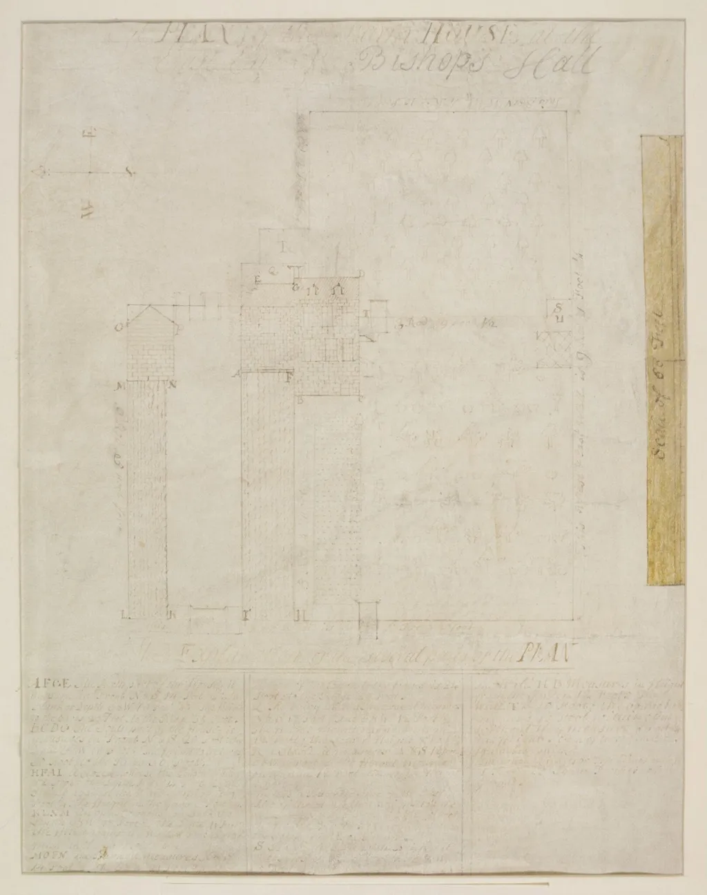 Plan of the Farm House at the East End of Bishop's Hall, by Unknown, 1740