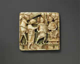 Plaque with Christ Before the High Priest Caiaphas, by Unknown, 1150
