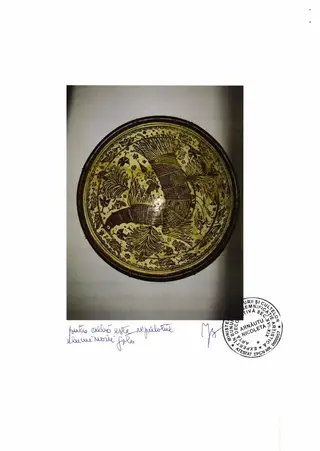 Platou din argilă decorat cu motive vegetale, by Unknown, 1750