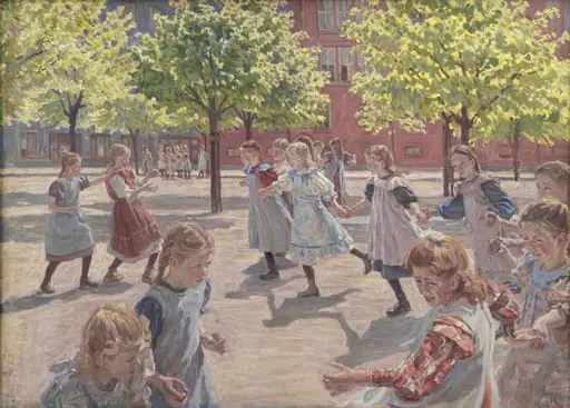 Playing Children, Enghave Square, by Unknown