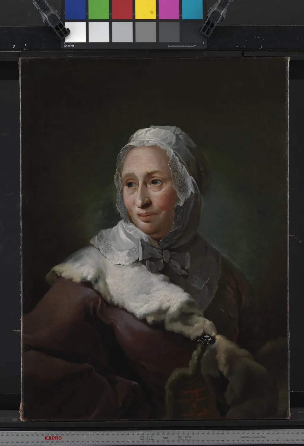 Portræt af Elisabeth Marie Fabritius, født d'Abbestée, by Unknown, 1752