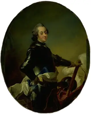 Portræt af Frederik V i rustning, by Unknown, 1759
