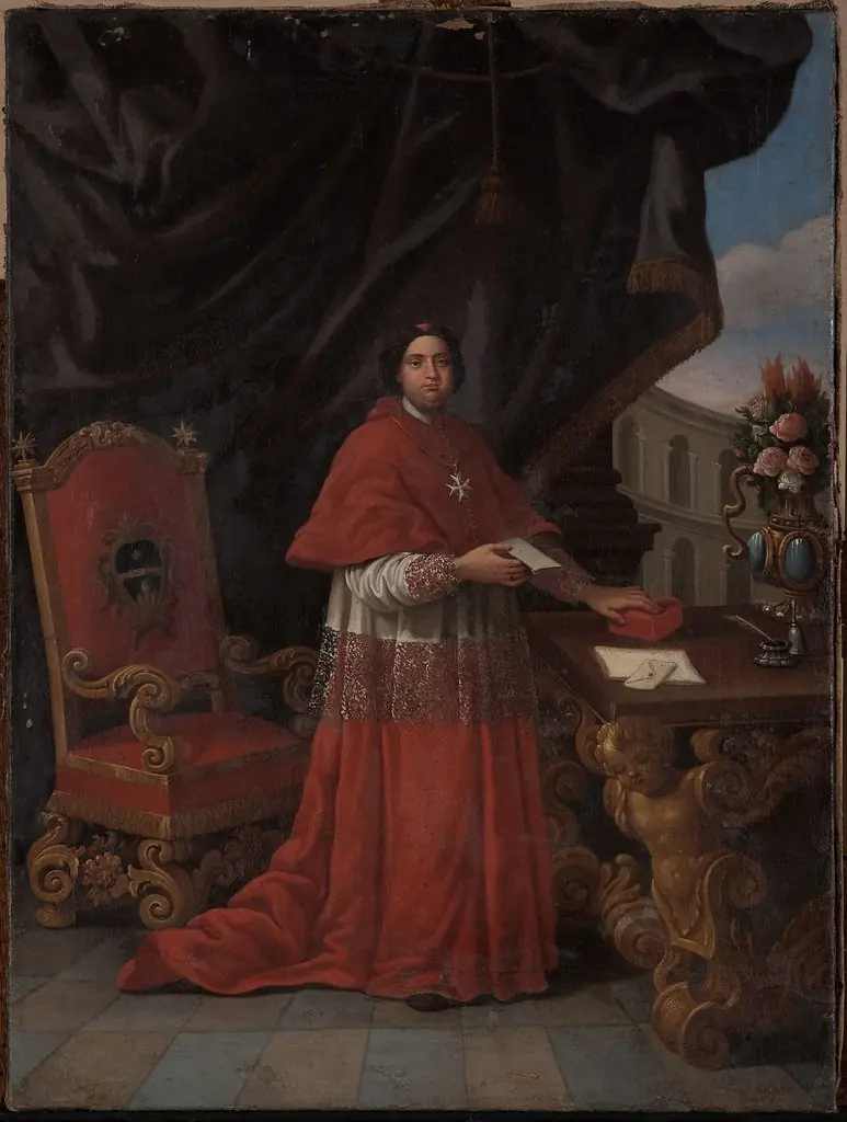 Portrait of a cardinal, Knight of Malta, by Unknown