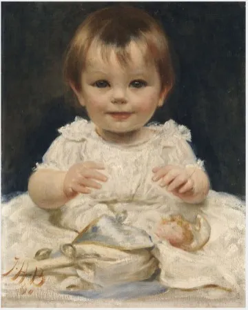 Portrait of a Child, by Unknown, oil, 1896