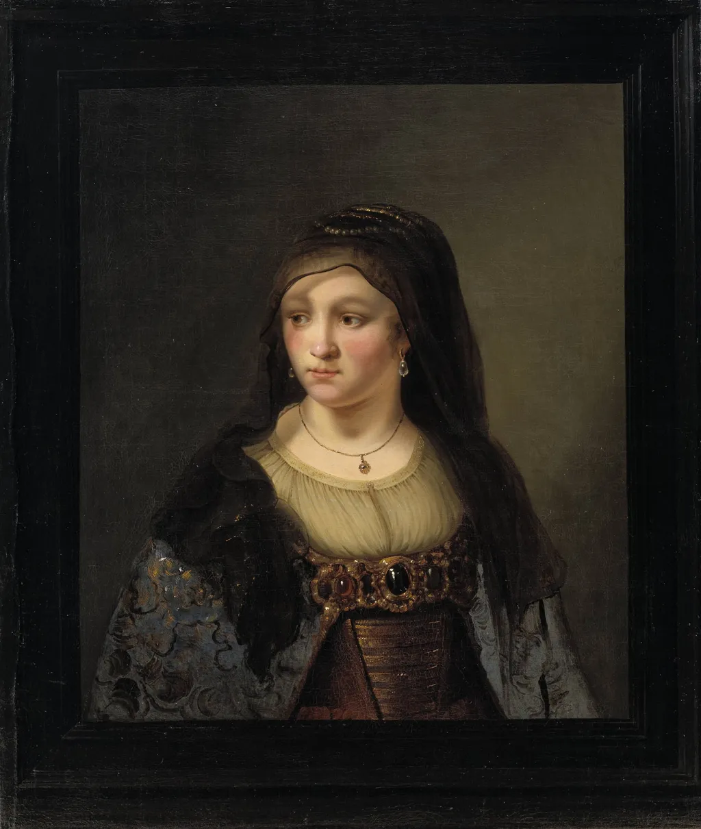 Portrait of a Lady in a Veil, by Unknown, unspecified, 1650