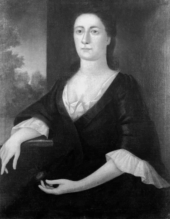 Portrait of a Lady (possibly Mrs. John Hubbard, née Elizabeth Gooch, later Mrs. John Franklin), by Unknown, oil, 1750