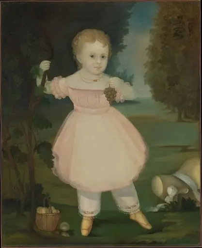 Portrait of a Little Girl Picking Grapes, by Unknown, 1845