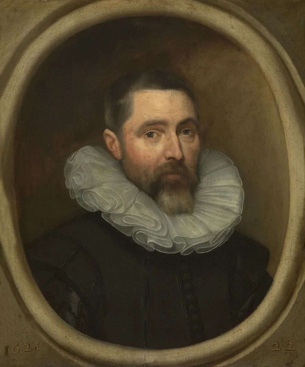 Portrait of a Man, by Unknown, oil, 1621