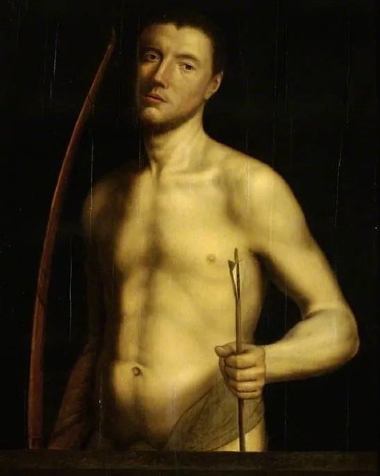 Portrait of a man as St. Sebastian, by Unknown, oil