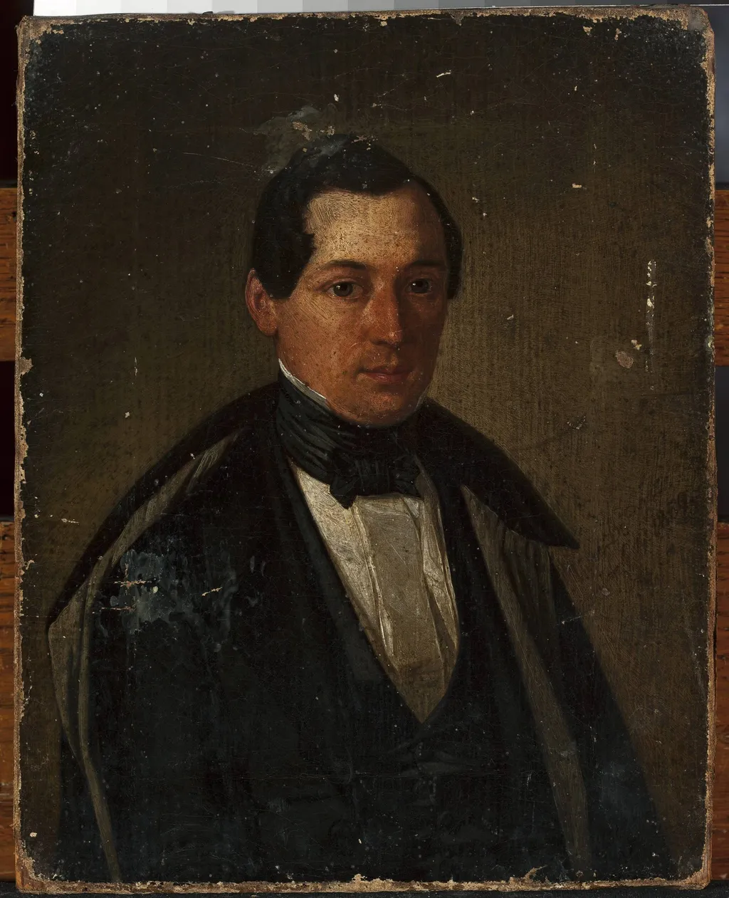 Portrait of a man in a coat, by Unknown, oil, 1850