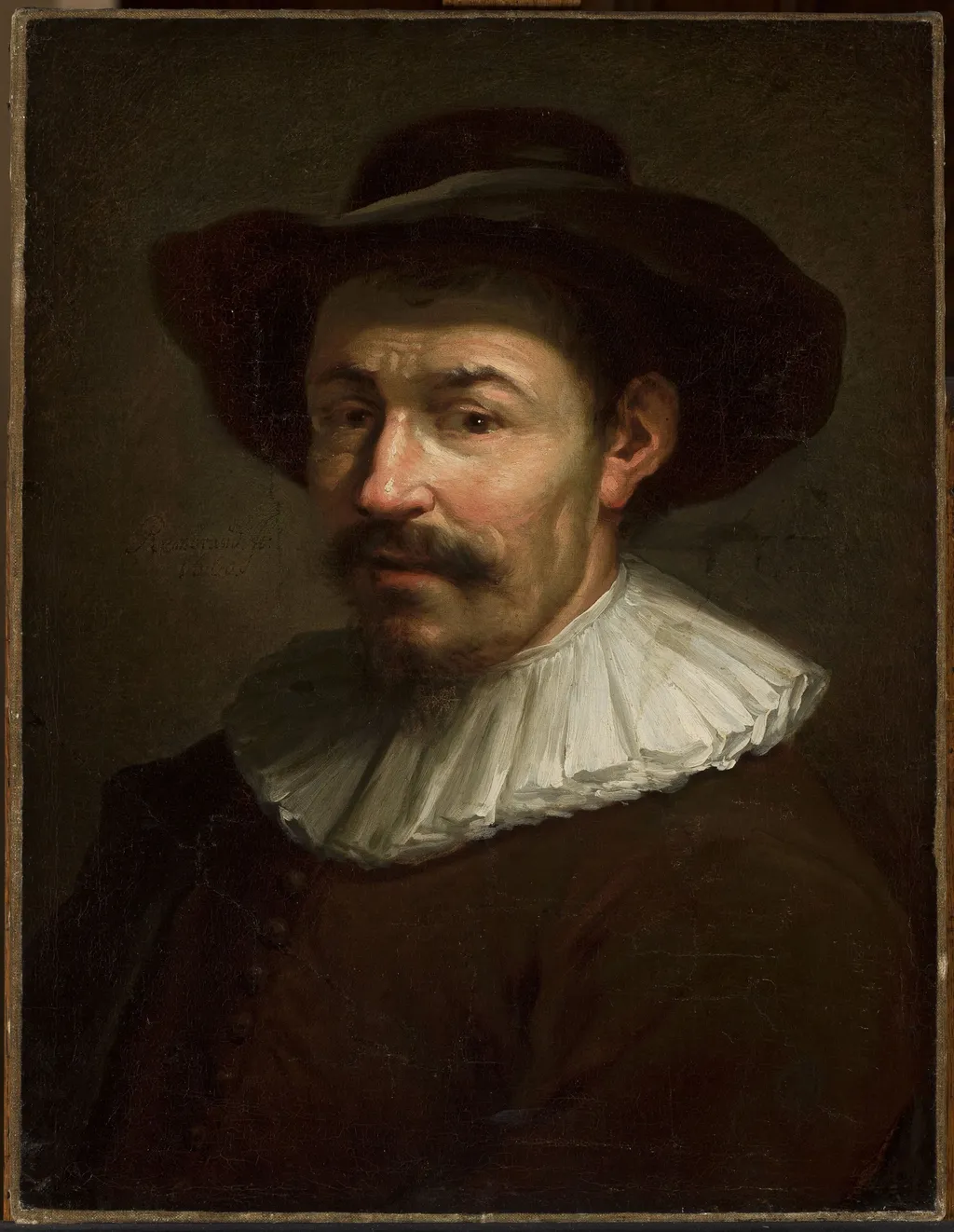 Portrait of a man in a white frill, by Unknown, oil, 1696