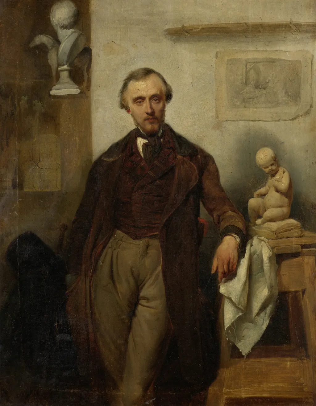Portrait of a Sculptor, perhaps Johannes Antonius van der Ven, by Unknown, oil, 1845