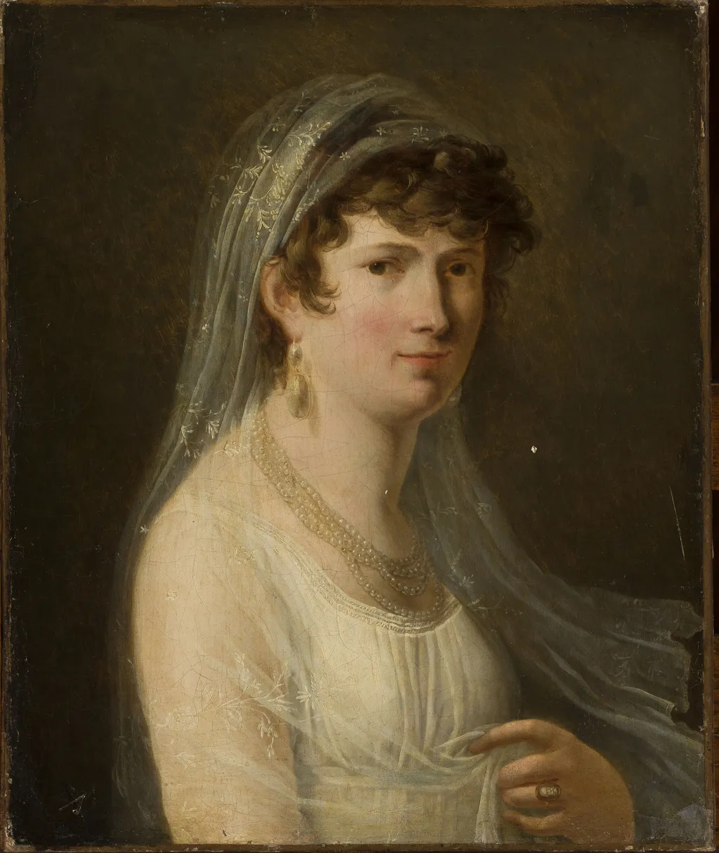 Portrait of a woman with a veil, by Unknown, oil, 1807