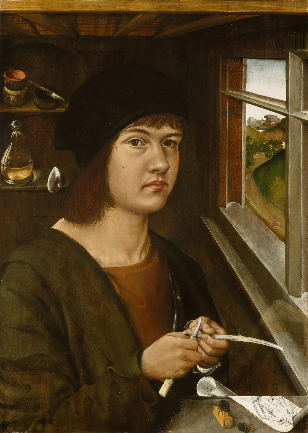 Portrait of a Young Artist, by Unknown, oil, 1500