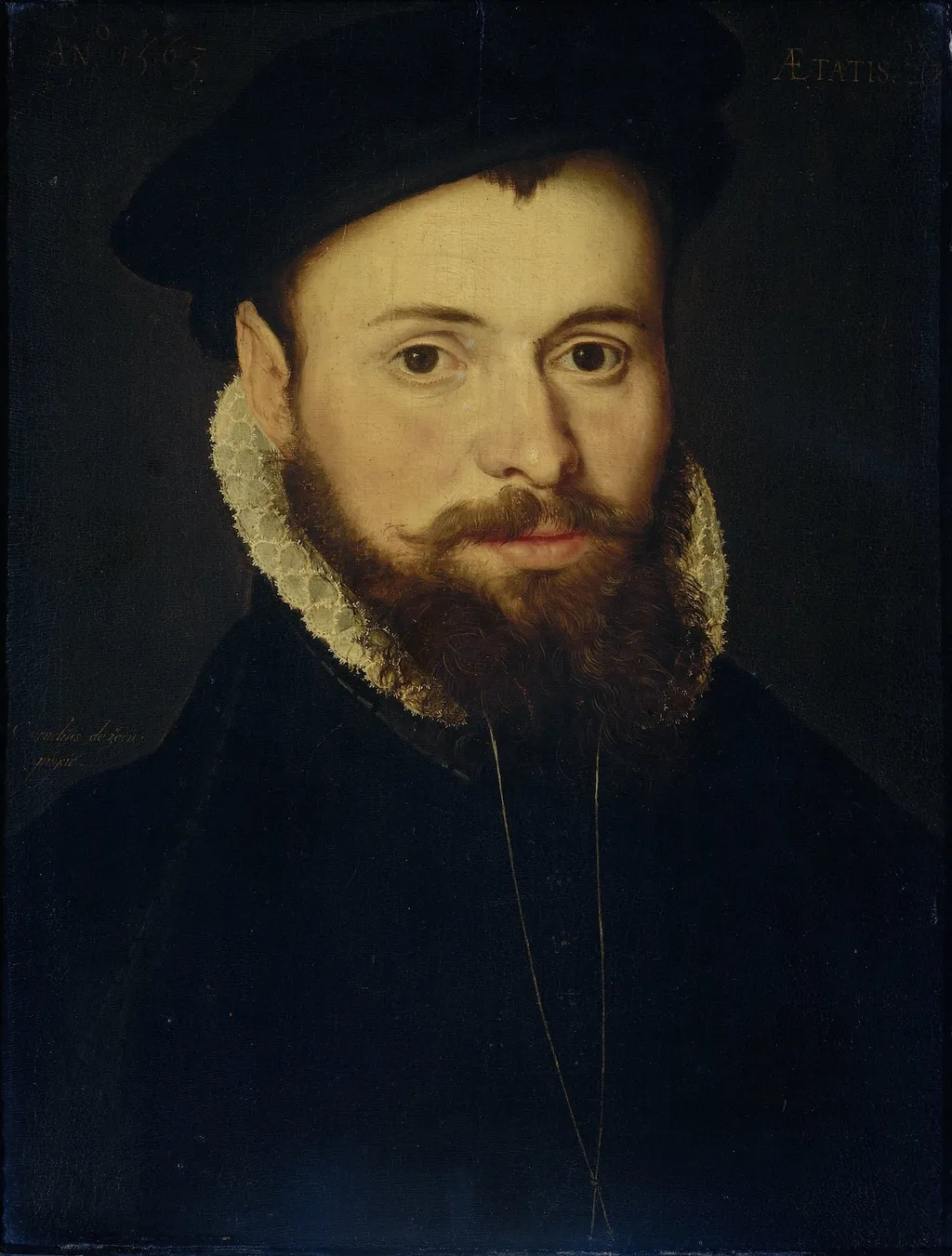 Portrait of a young Man, by Unknown, unspecified, 1563