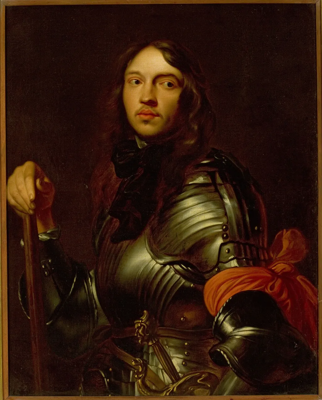 Portrait of a young man in armour, by Unknown, oil