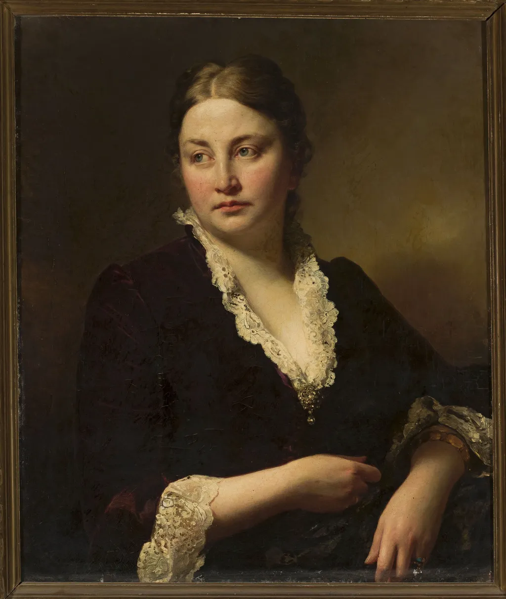 Portrait of a young woman – Johana Freün von Tschamer, by Unknown, oil, 1892
