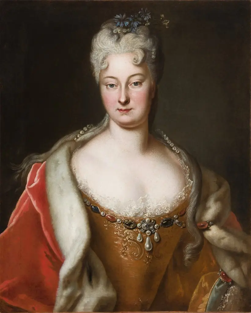 Portrait of a young woman [Sophie Markgräfin von Brandenburg-Bayreuth, née Duchess Sachsen-Weißenfels (1684–1752)?], by Unknown