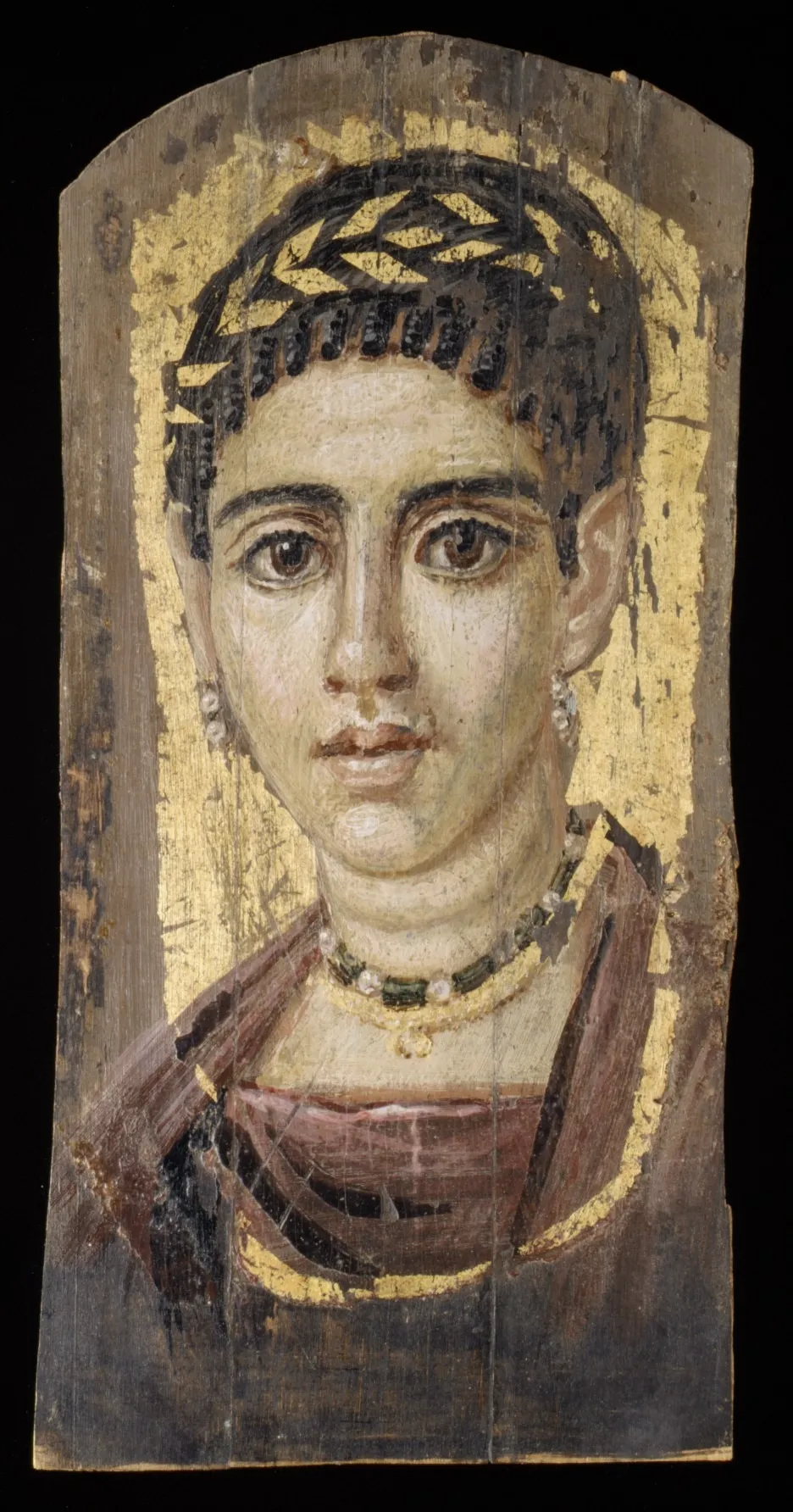 Portrait of a young woman with a gilded wreath, by Unknown, unspecified, 1850