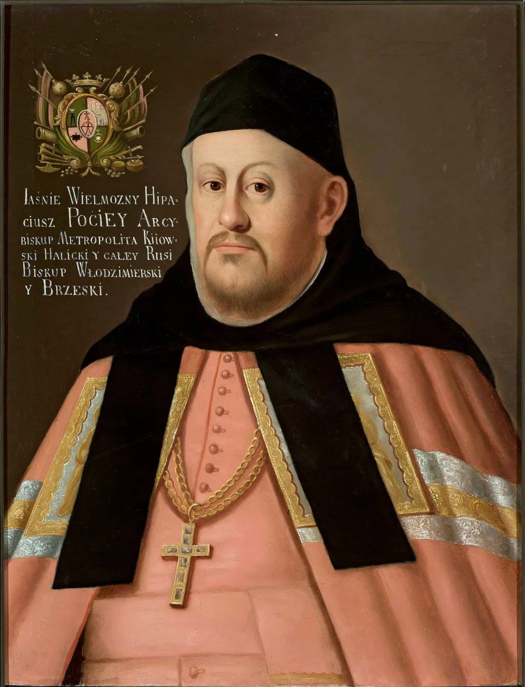 Portrait of Adam Hypatius Pociej (d. 1613), Metropolitan of Kiev, by Unknown, oil, 1850