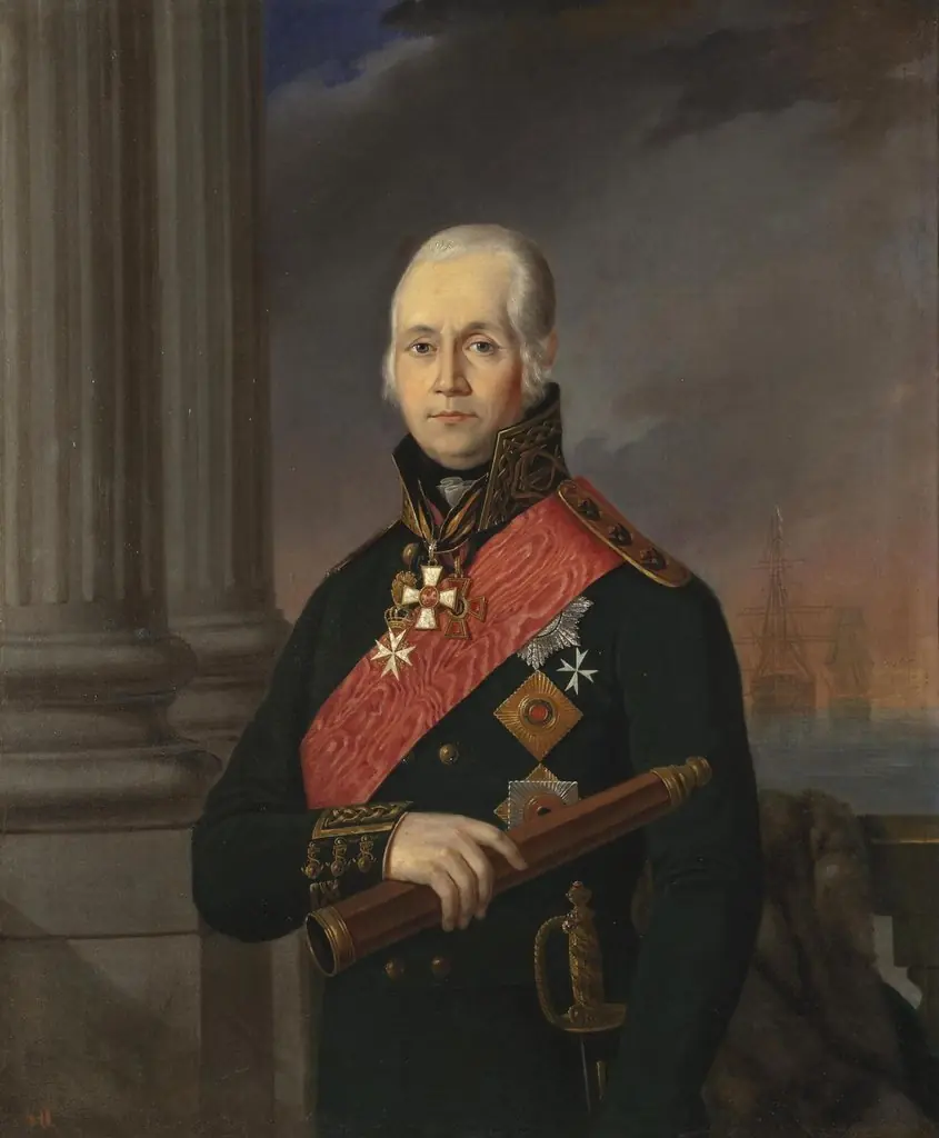 Portrait of Admiral F.F.Ushakov, by Unknown