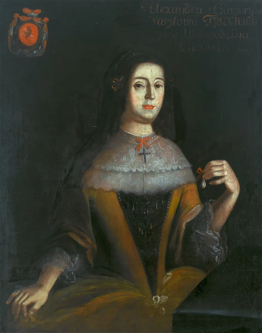 Portrait of Aleksandra Tyszkiewicz née Czartoryska (fl. ca. 1500), wife of the Kiev voivode, by Unknown, oil, 1797