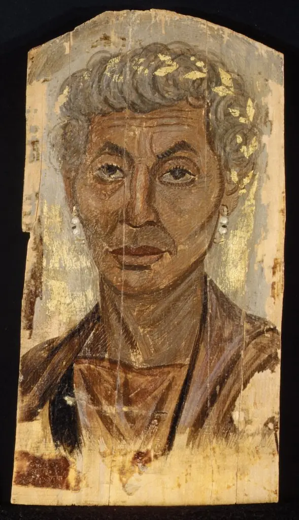 Portrait of an elderly lady with a gold wreath, by Unknown