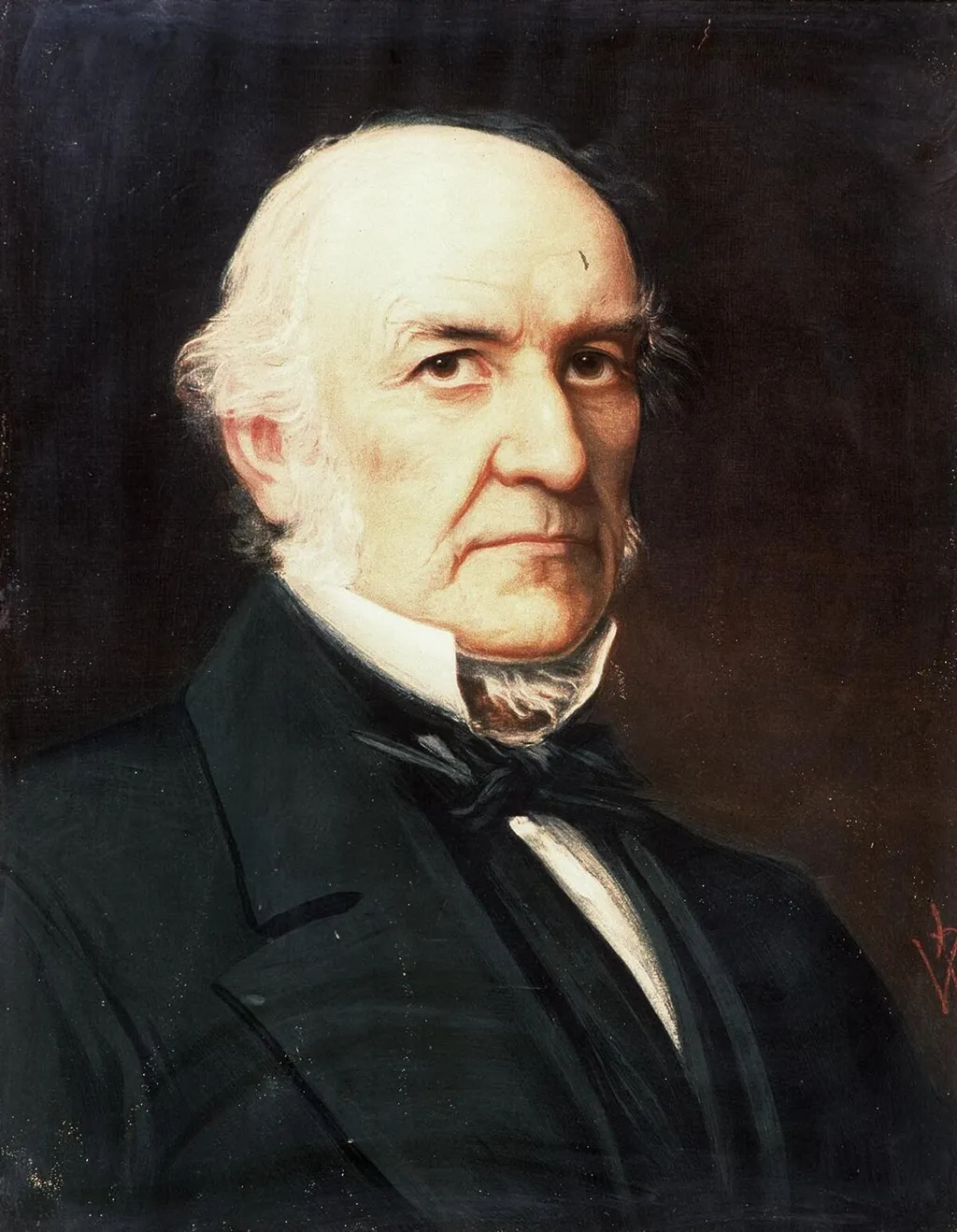 Portrait of an elderly man, by Unknown, oil, 1860