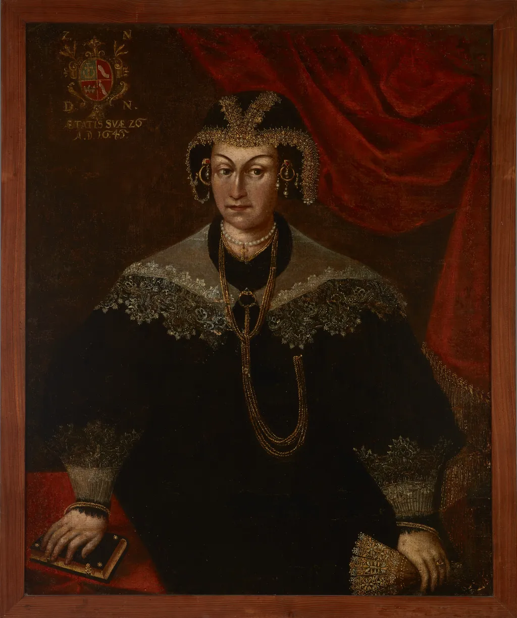 Portrait of an unknown woman, by Unknown, oil, 1645