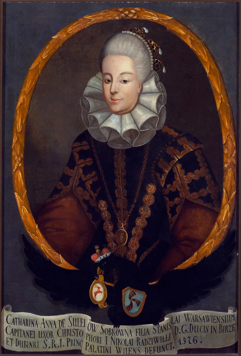 Portrait of Anna Radziwiłł née Sobek (?–1578), by Unknown, oil, 1735