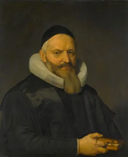 Portrait of Anthony de Wale (1573-1639). Professor of Theology at the University in Leiden, by Unknown, 1636