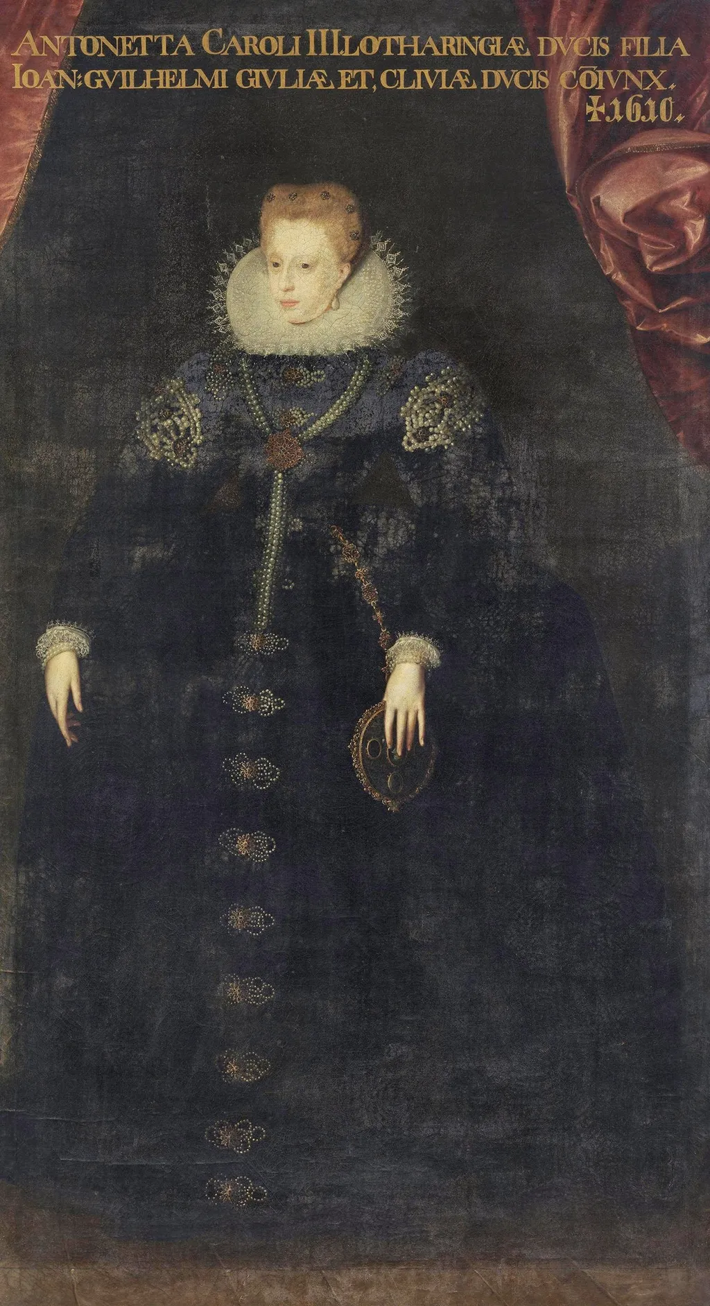 Portrait of Antoinette of Lorraine (1568-1610), Duchess of Jülich-Cleves-Berg, by Unknown, oil, 1550