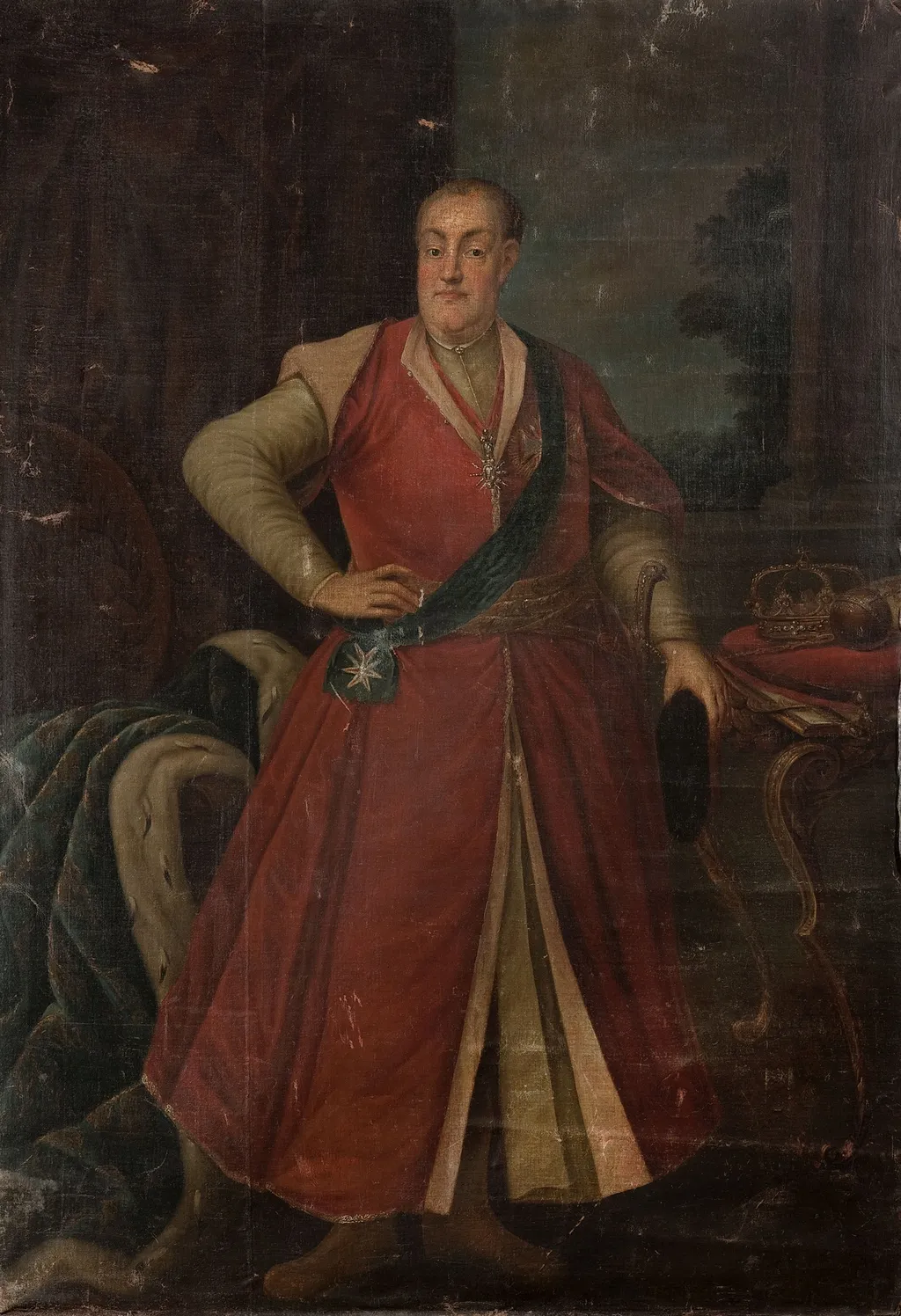 Portrait of Augustus III (1696–1763), King of Poland, by Unknown, oil, 1750