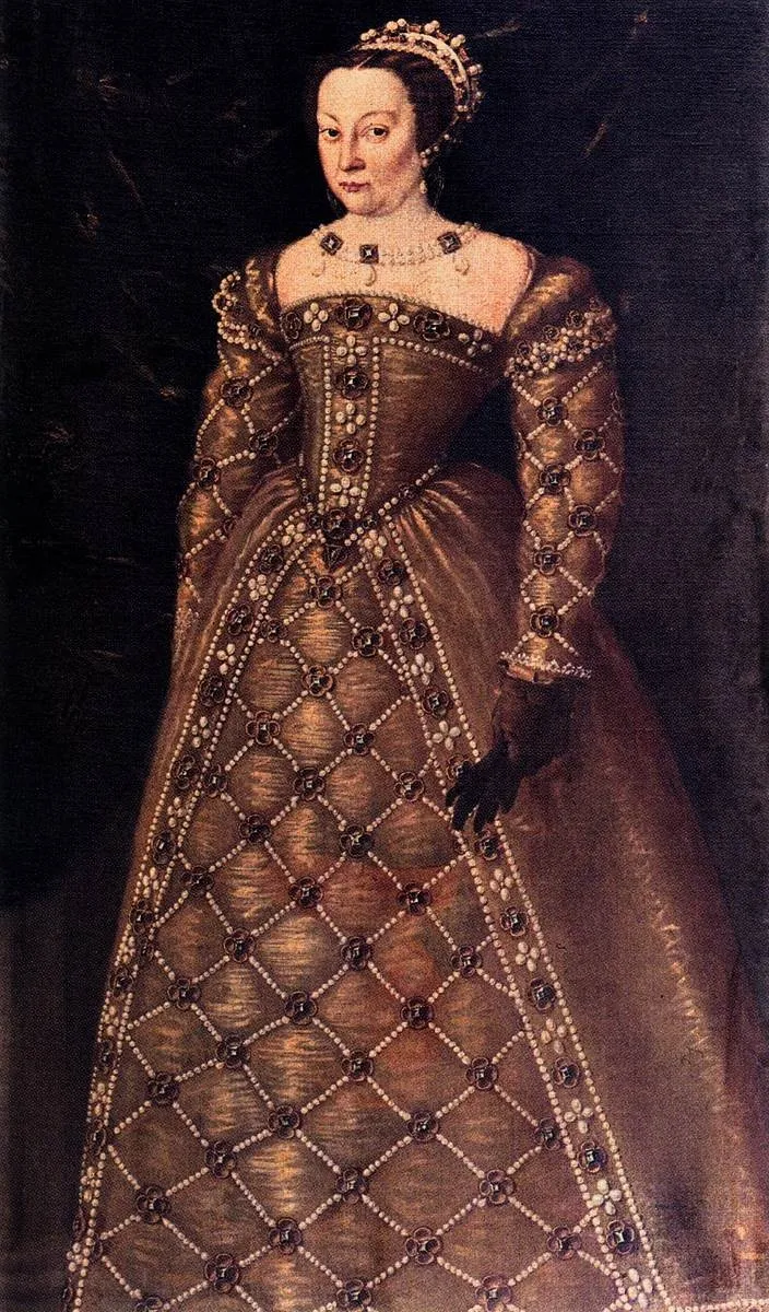 Portrait of Catherine de’ Medici, by Unknown, oil, 1600