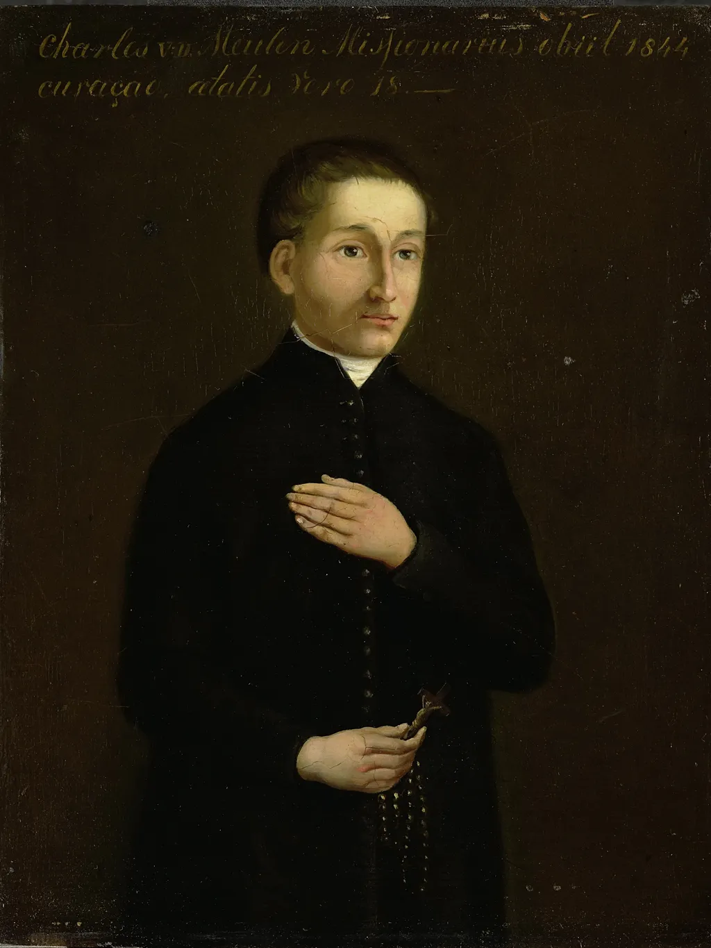 Portrait of Charles van der Meulen, Missionary to Curaçao, by Unknown, oil, 1844