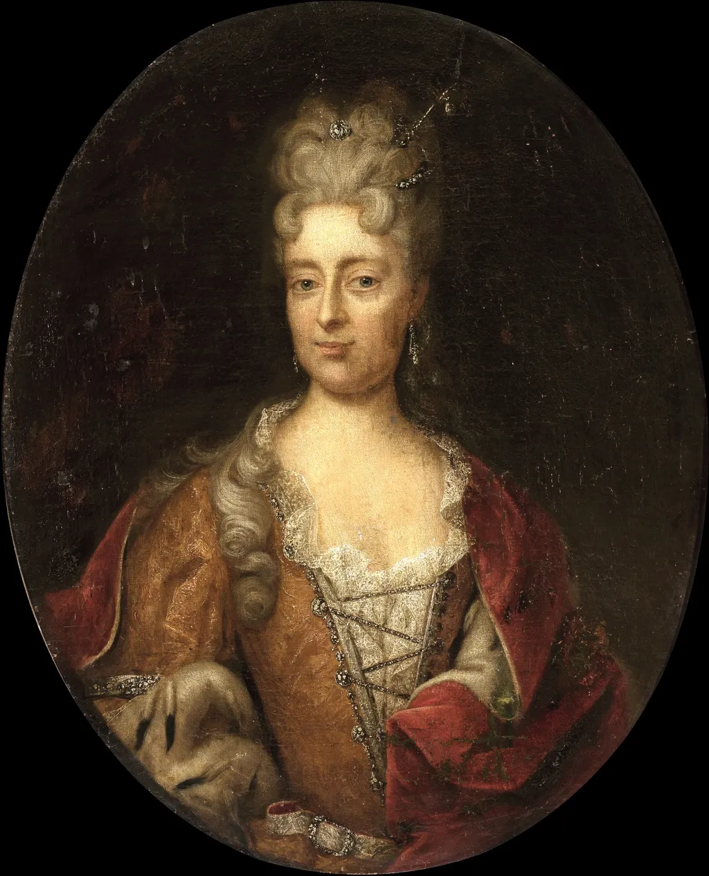 Portrait of Charlotte Christine of Brunswick-Wolfenbüttel (1694–1715), Tsarevna of Russia, wife of Alexei Petrovich, Tsarevich of Russia, by Unknown, oil